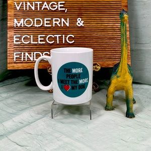 The More People I Meet The More I ♥️ My Dog | Large White Fringe Ceramic Mug